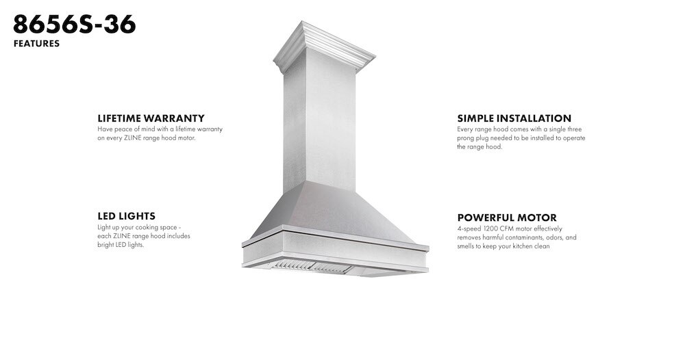 ZLINE Kitchen and Bath ZLINE 36" Designer Series Ducted Wall Mount